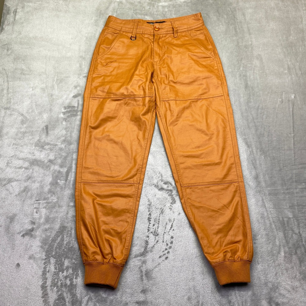 Publish Brand Mens 30 Coated Twill Jogger Pants Burnt Orange Utility Moto Grunge